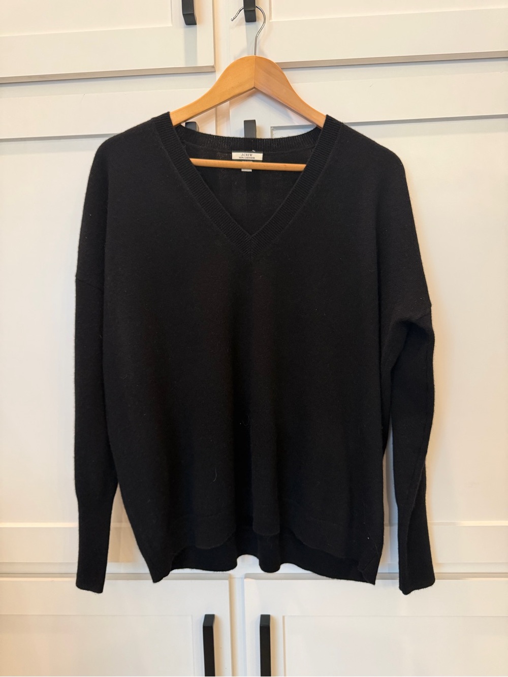 J. Crew Black V-Neck Women's Sweater